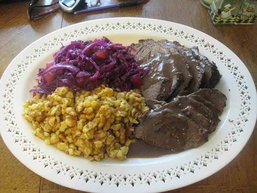 DIsplay-Purple-Cabbage with Sauerbraten
