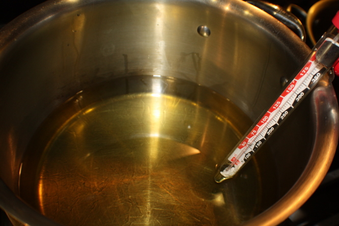 Heating the oil for frying