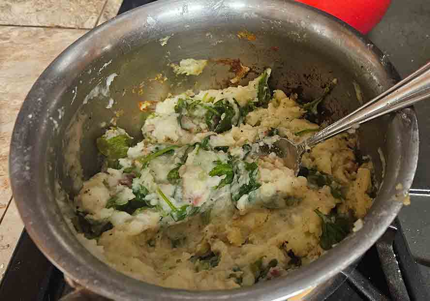 Greens and Potatoes mashed together