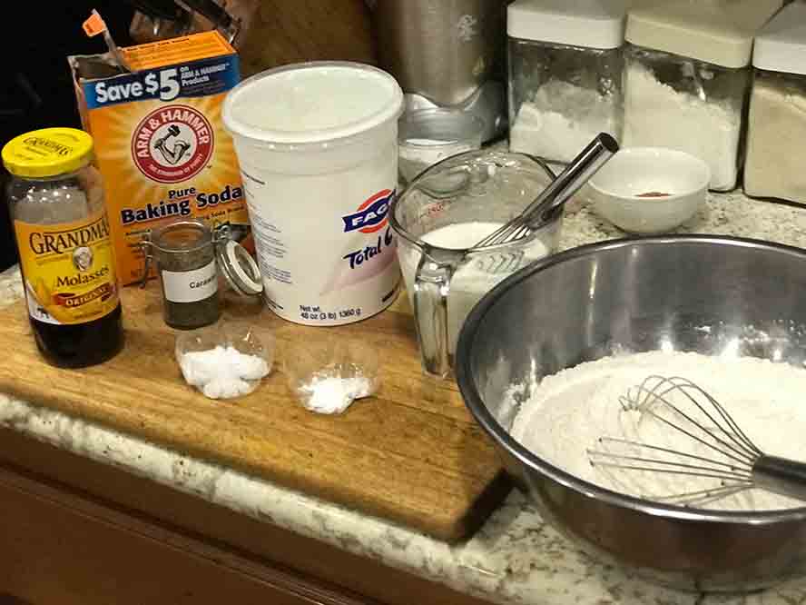 ingredients-germa -soda-bread Ingredients for Gernan Rustic Farmers Bread made with Baking Soda
