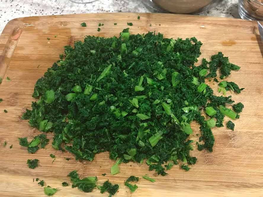 Chopping Kale