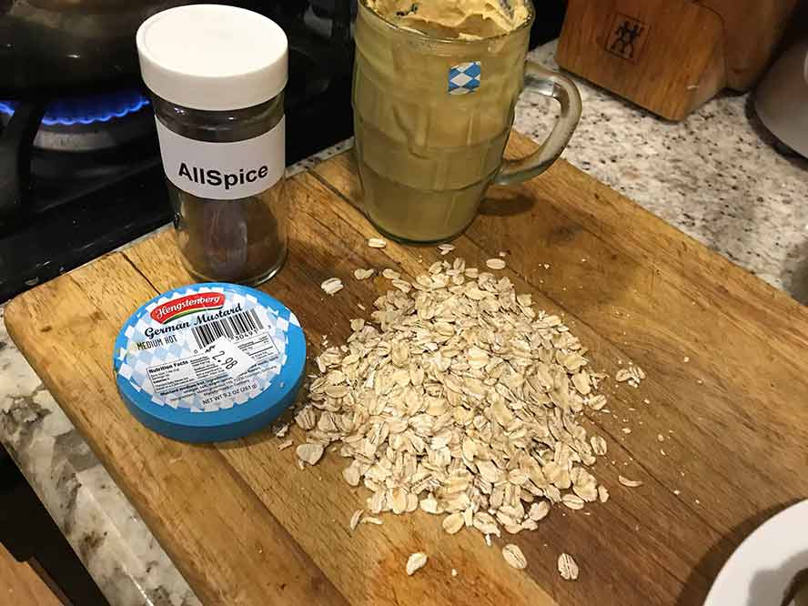 Adding spices and oatmeal 