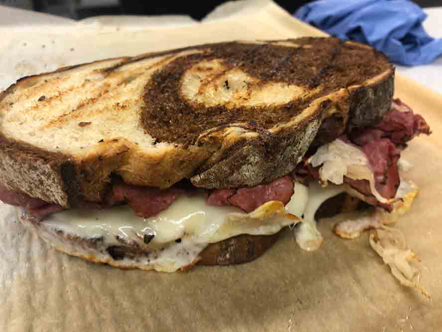 marbled-3 Grilled Reuben on marbled rye