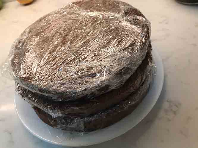 Freezing the cakes, makes them easier to frost.