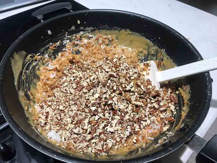 Add pecans or nuts to the custard filling.